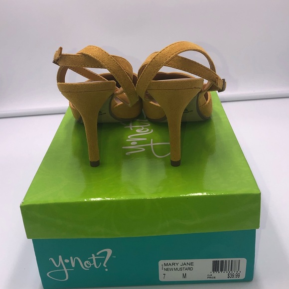 Y•NOT? MARY JANE NEW MUSTARD HEELS - Picture 3 of 5
